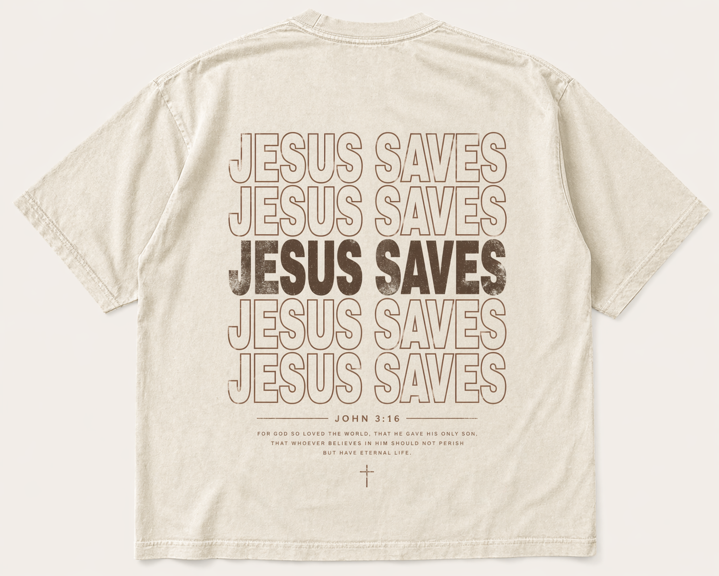 Jesus Saves – Vintage Neutral Faith Tee