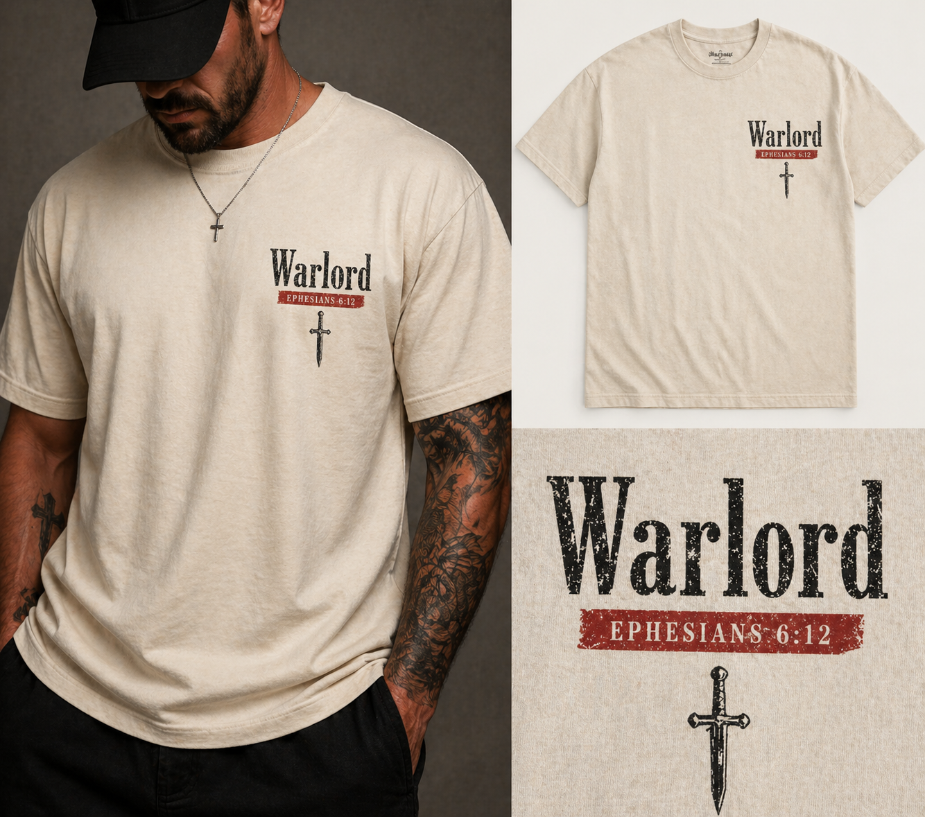 Warlord – Ephesians 6:12 Vintage Faith Tee